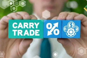 Comunicaciones 46 Bloques con el concepto Carry Trade y símbolos financieros que representan el impacto en monedas latinoamericanas.