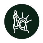 Ícono del idioma inglés en el Centro de Idiomas CLUA de la Universidad de América