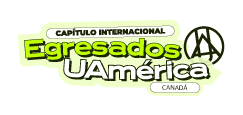 Comunicaciones 36 Logo del capítulo internacional Egresados UAmérica Canadá.