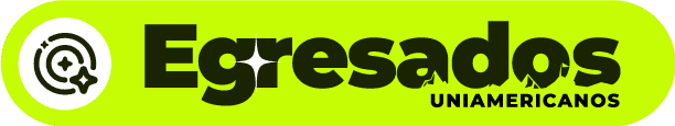 Egresados 1 Logo del programa Egresados Uniamericanos de la Universidad de América.